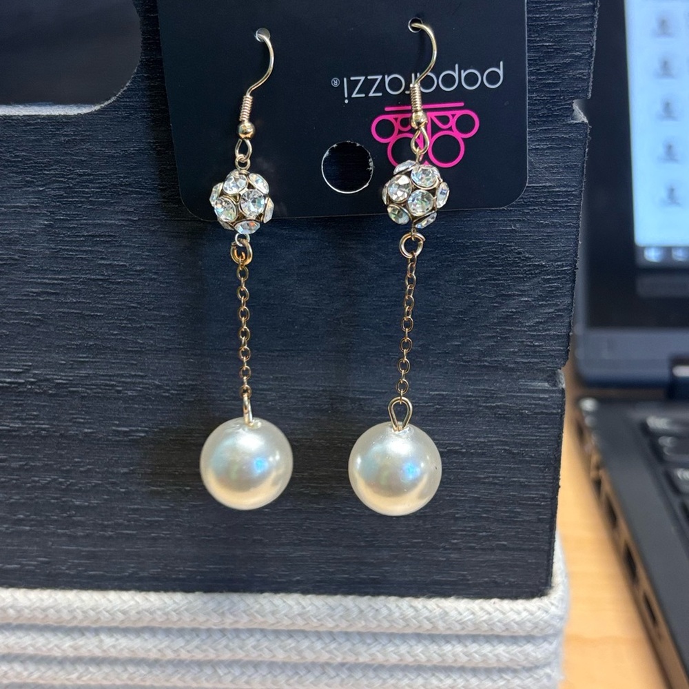 Paparazzi Gold and Silver Dangle Earrings - Picture 4 of 5